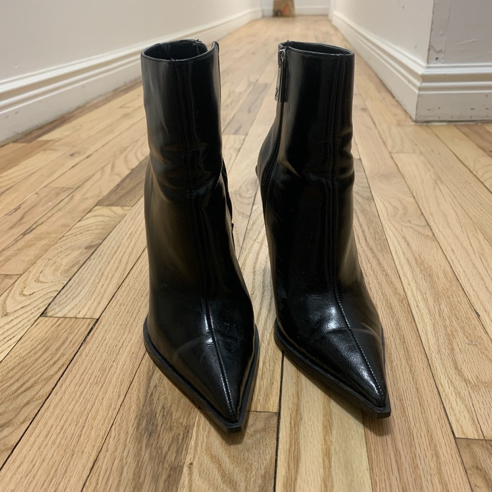 Zara black booties heels size 9